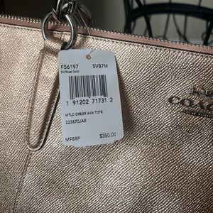 NWT Coach Ava Tote -Gold.  Brand new never been used. Retails for $350.